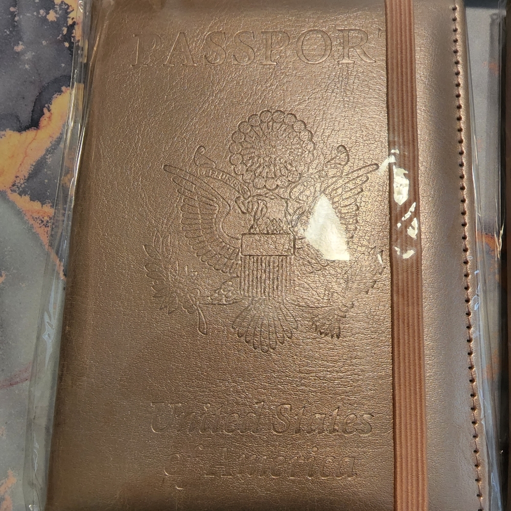 Metallic pink passport holders.